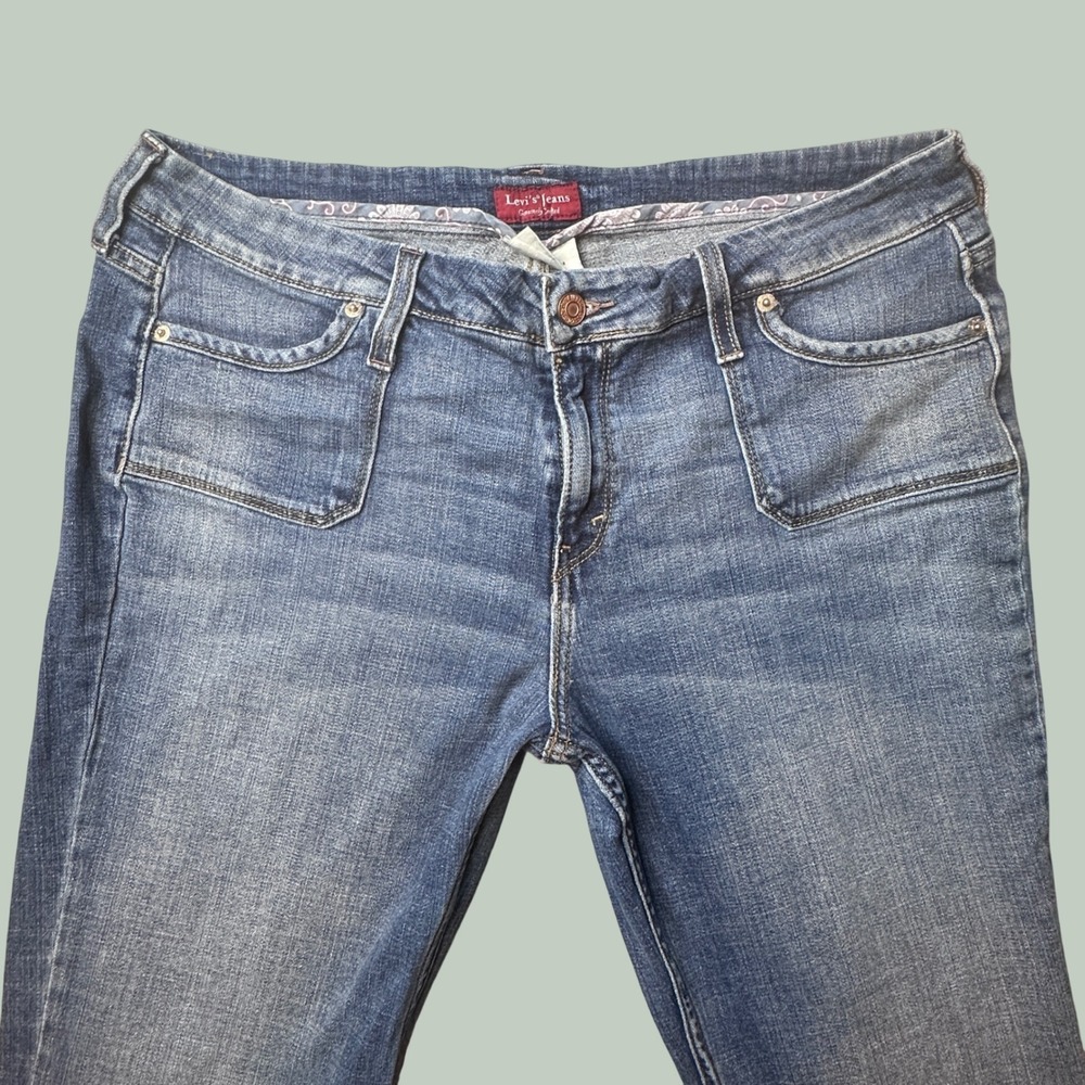 Vintage Levi's 545 Jeans Womens 14 Medium Low Boot Cut Blue Patch Pocket Denim